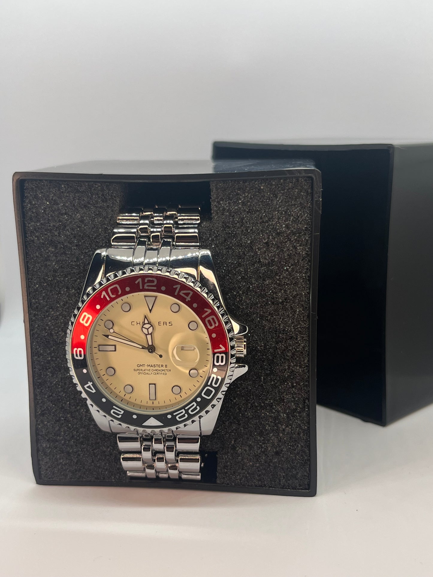 GMT Tasarım – Çelik Kasa & Bilezik – Krem Kadran Erkek Saat