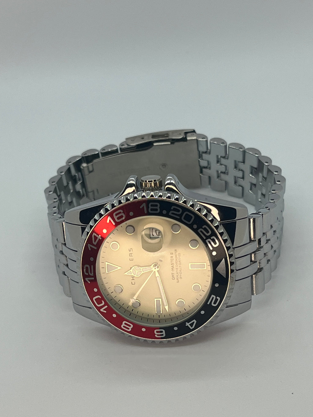 GMT Tasarım – Çelik Kasa & Bilezik – Krem Kadran Erkek Saat