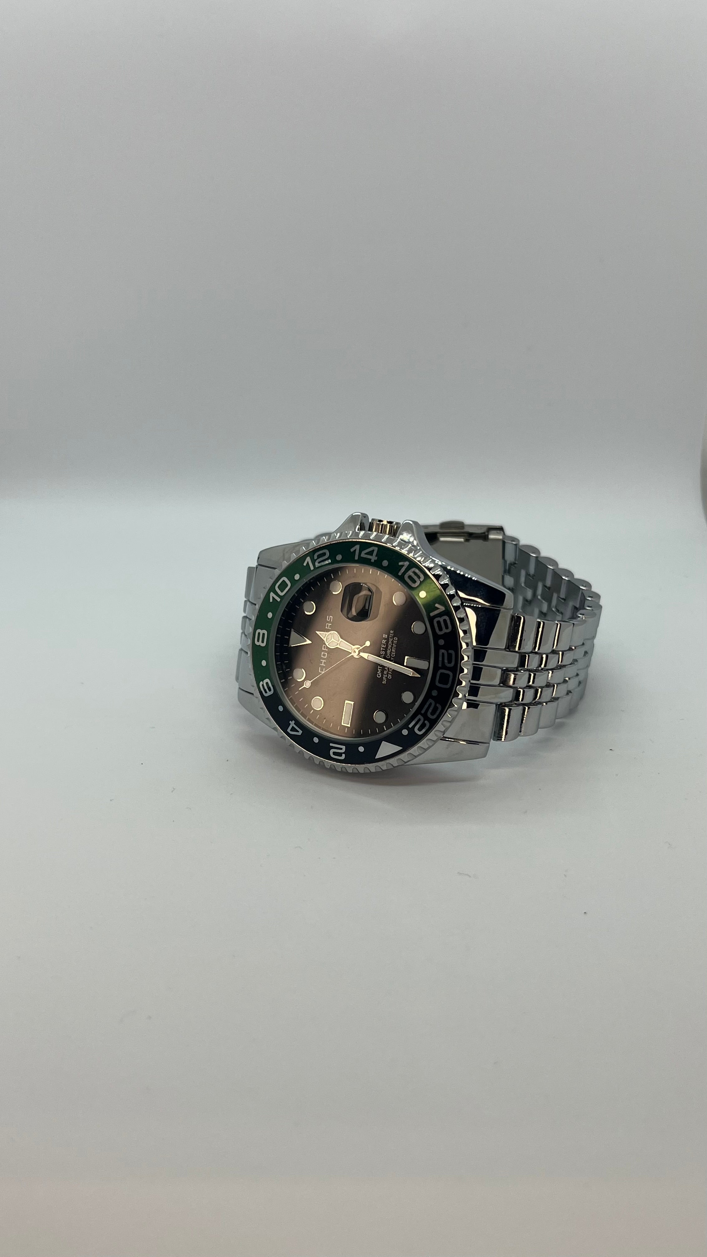 GMT Tasarım – Çelik Kasa & Bilezik –Yeşil Kadran Erkek Saat