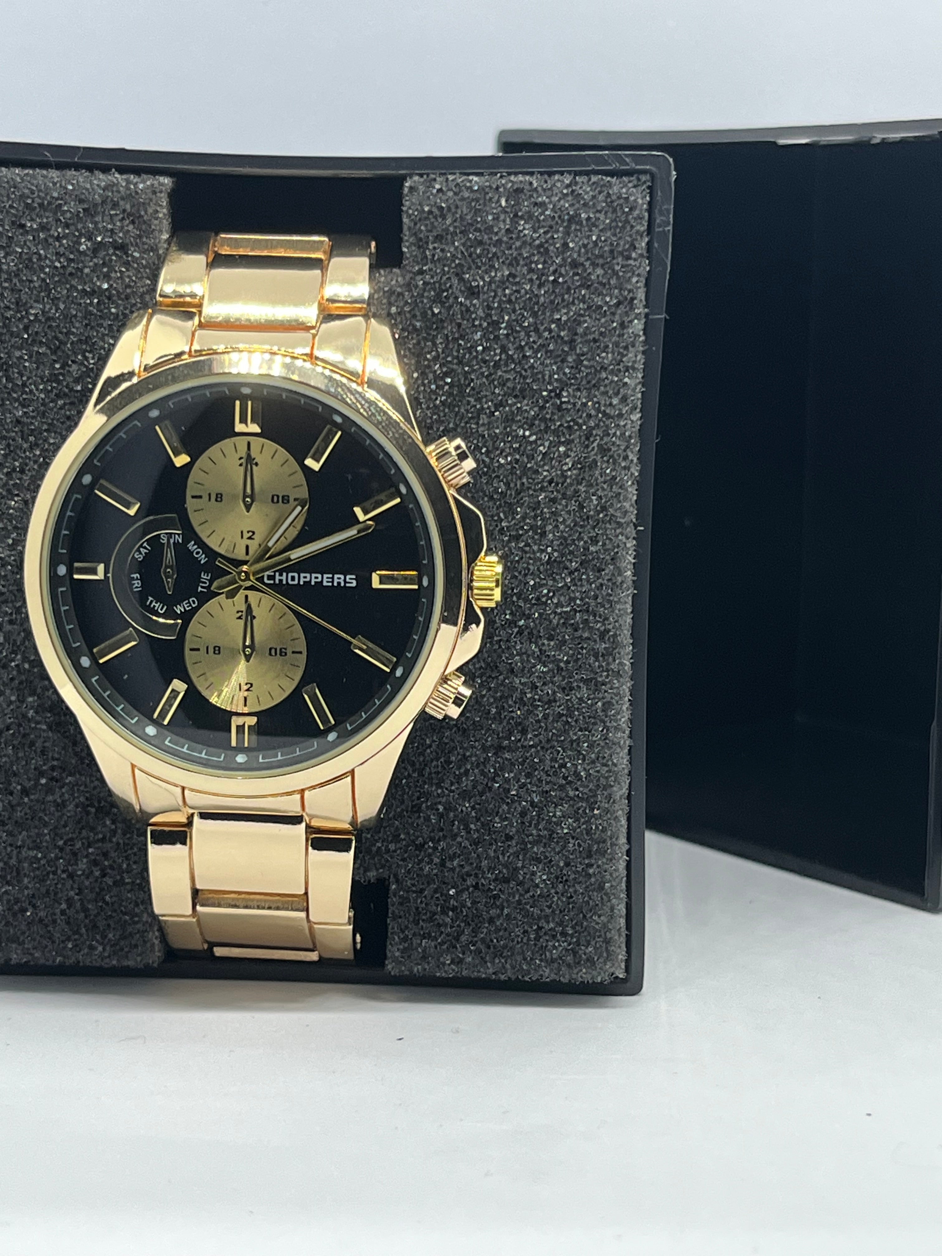 Valessi Executive Silver Gold Black – Gümüş/Gold Çelik Kordon Siyah Kadran – Erkek Saat.